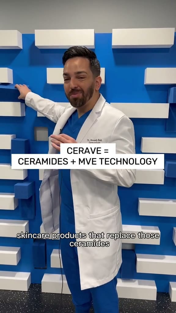 Build Brand, Brand reveal, 'CERAVE = CERAMIDES + MVE TECHNOLOGY' caption finally locks the codes together.