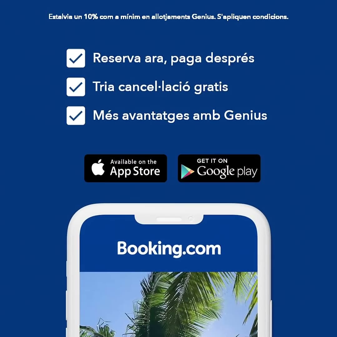 Build Brand, Booking.com blue + wordmark + app badges, house style codes carrying memorability.