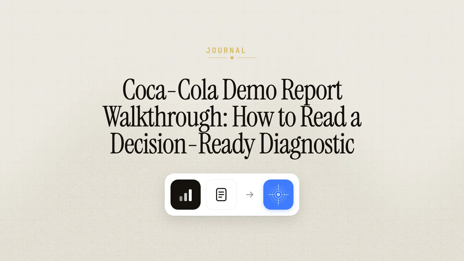 Coca-Cola Demo Report Walkthrough