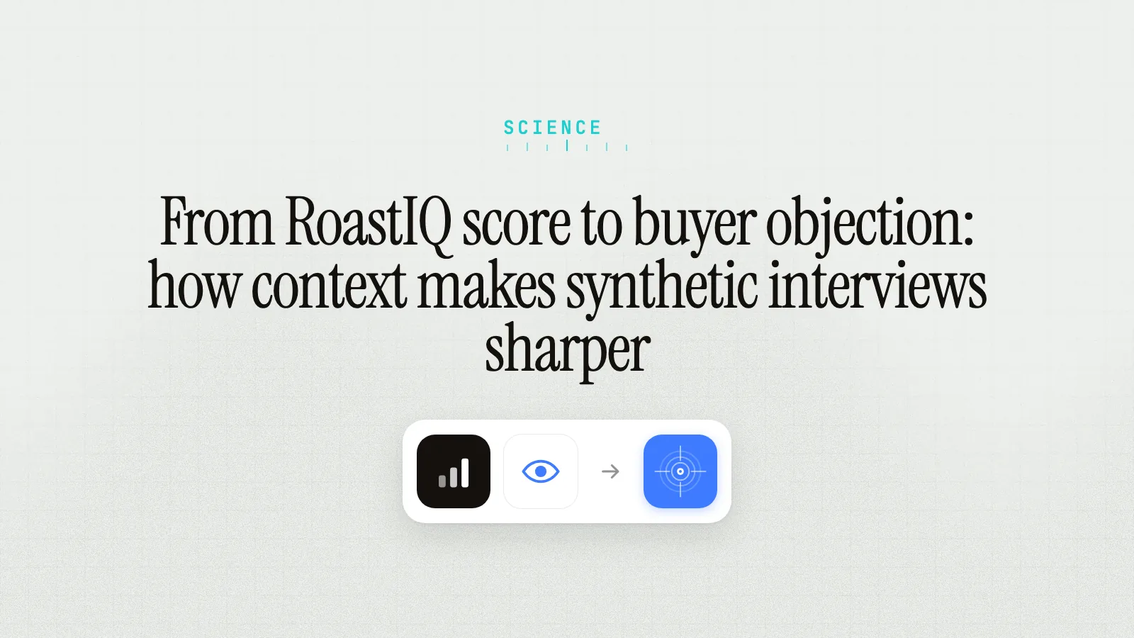 From RoastIQ score to buyer objection: how context makes synthetic interviews sharper