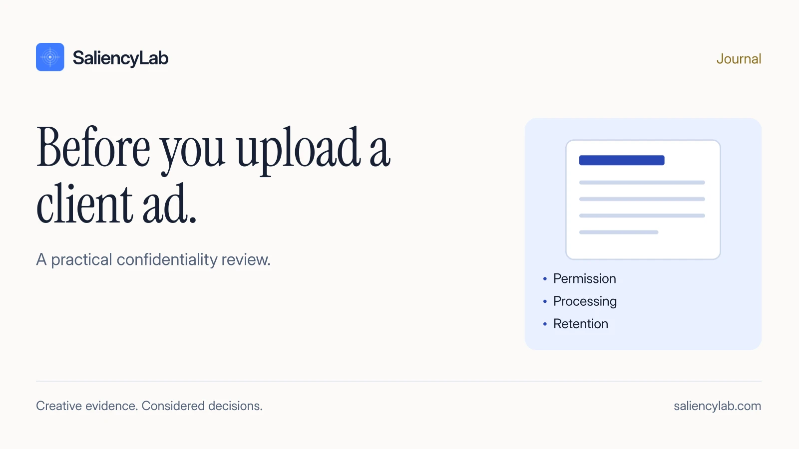 A Checklist for Reviewing Confidential Client Ads with AI