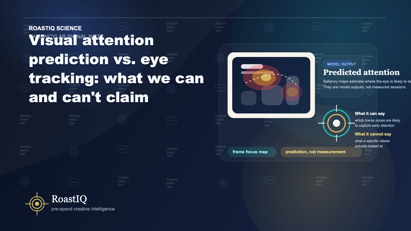 Visual attention prediction vs. eye tracking: what we can and cannot claim